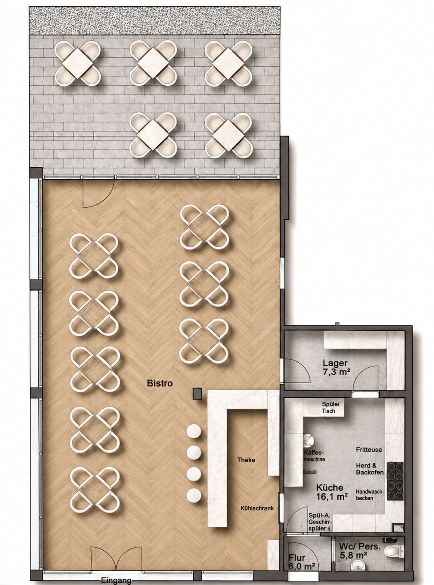Grundriss Bistro Einheit 1